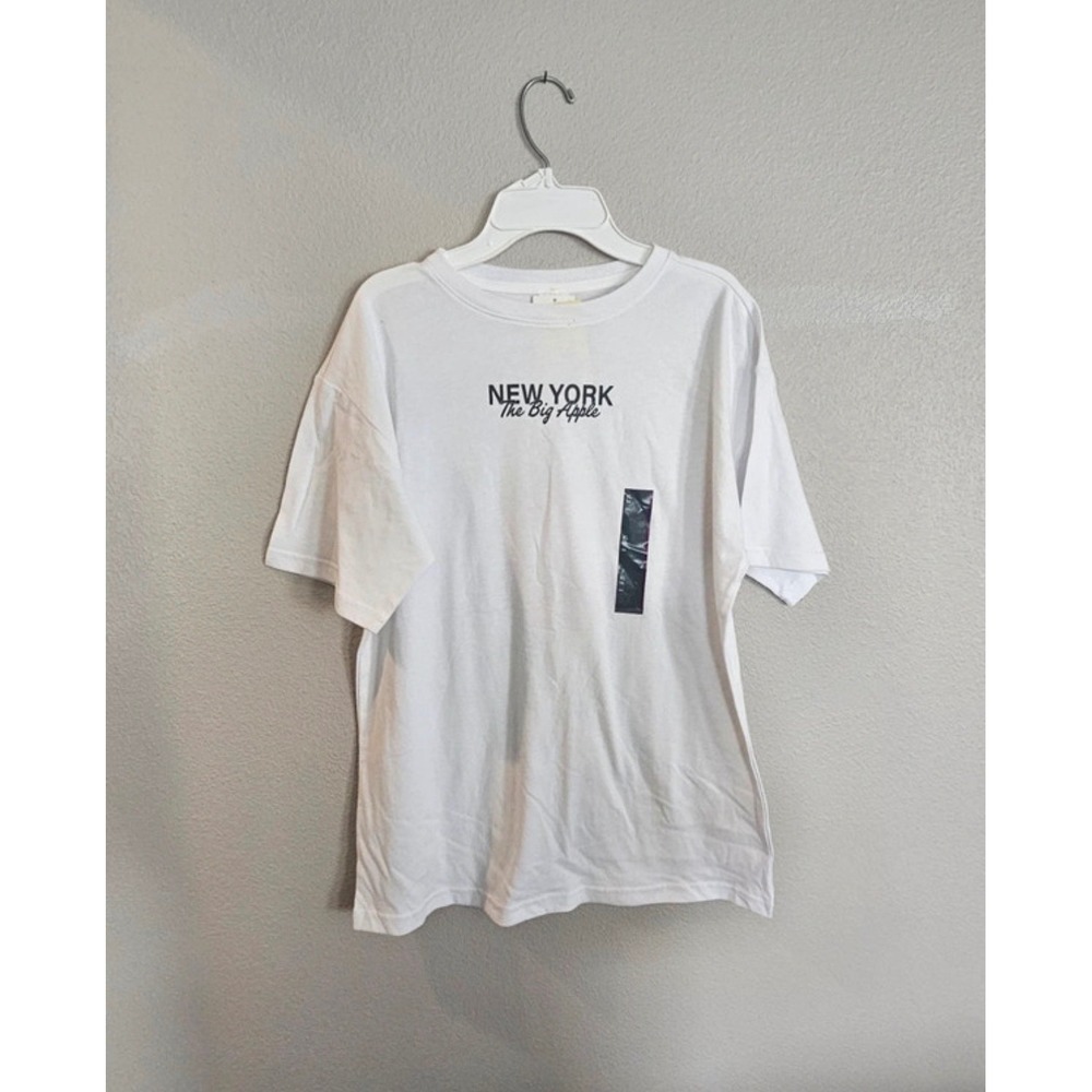 All in Motion Kids XL 14 New York The Big Apple Graphic Tee White Relaxed Fit